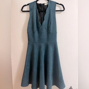 Scalloped V- neck dress